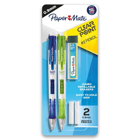 Paper Mate Clearpoint Mechanical Pencils, HB #2 Lead (0.9mm), Assorted ...