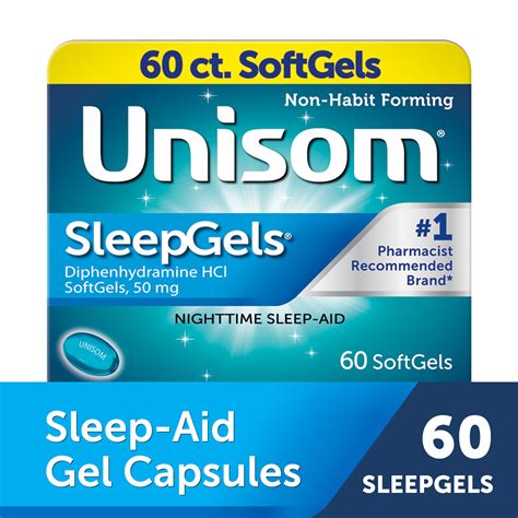 Unisom SleepTabs Doxylamine Succinate Sleeping Pills, Nighttime Sleep Aid, 25 mg, 80 Tablets ...