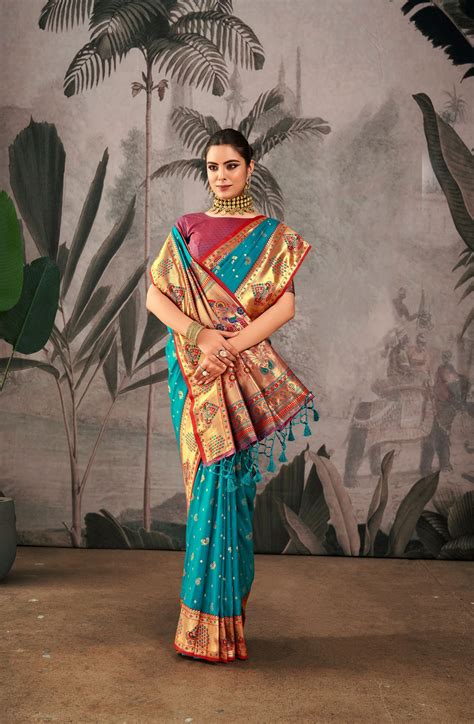 Isha Rama Paithani Silk Zari woven Saree – Mohi fashion