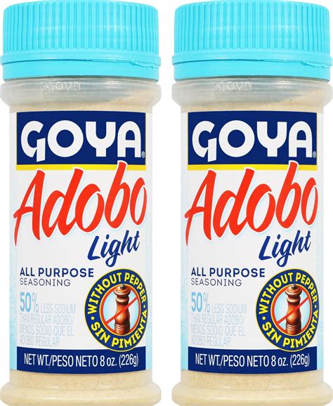 Amazon.com : Goya Adobo Seasoning Light Without Pepper - 2 Pack ...