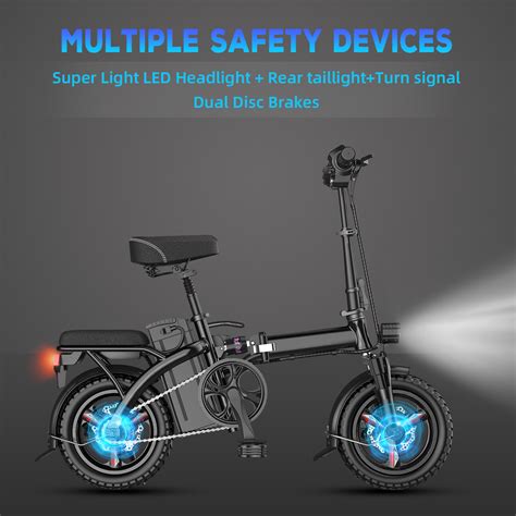 Buy Ebike 400W 48V Electric Folding Bike Bicycle 14 Tire 25mph E-Bike ...