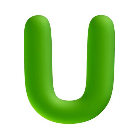 Alphabet letter u green 3d render 19776127 PNG