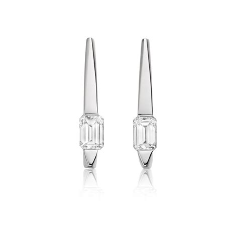 Emerald-cut diamond earrings - Franses Jewellers Bournemouth