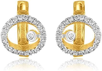 Mahi Gold Plated Micro Pave Concentric Beauty Stud Earrings with CZ ...