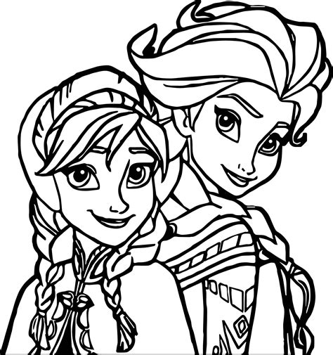 Elsa Anna Coloring Page - Wecoloringpage.com
