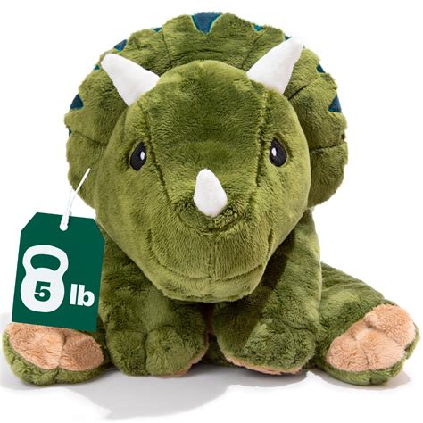 Amazon.com: Brease 5 lb Unscented Weighted Green Dinosaur Stuffed ...