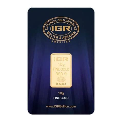 10 oz Gold Bar IGR – .9999 Fine with Assay