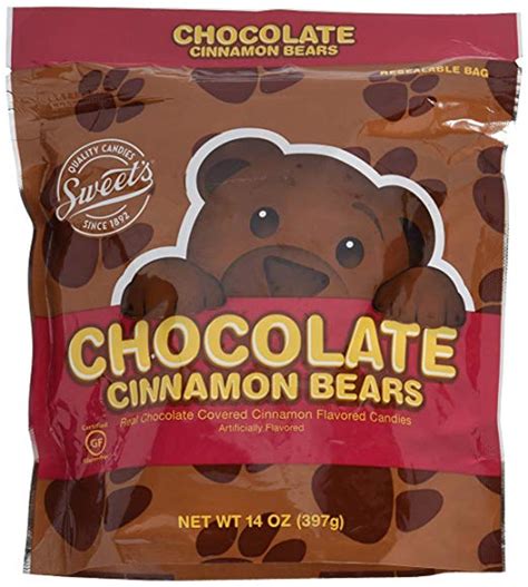 Chocolate Covered Cinnamon Bears 14 Ounce Bag by Sweets Candy Co ...