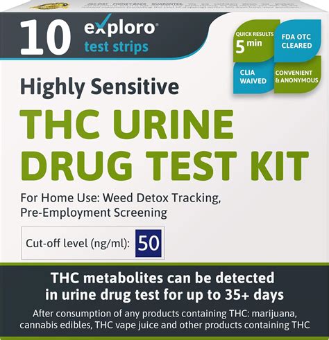 Amazon.com: Exploro Highly Sensitive at Home Marijuana Drug Test Kit ...