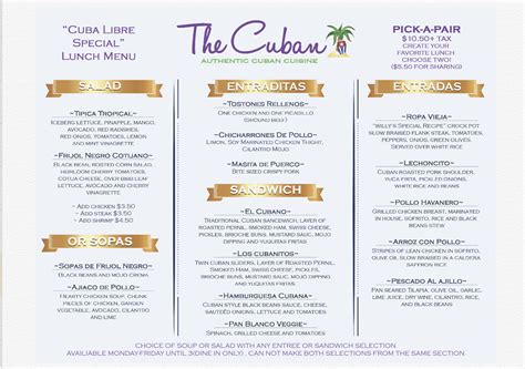 Menus | The Cuban
