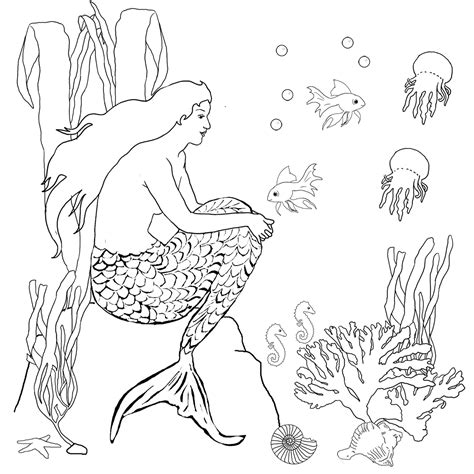 Mermaid Colouring Pages Free Printable - Free Coloring Sheet Printables ...