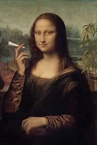 SPSSKY Mona Lisa with a Joint Art Poster - Humorous Art Parody Print ...