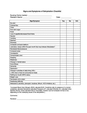 Checklist Of Sign And Symptoms - Fill and Sign Printable Template Online
