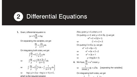 ISCSem II Math XII Differential Equations Solutions - Studocu