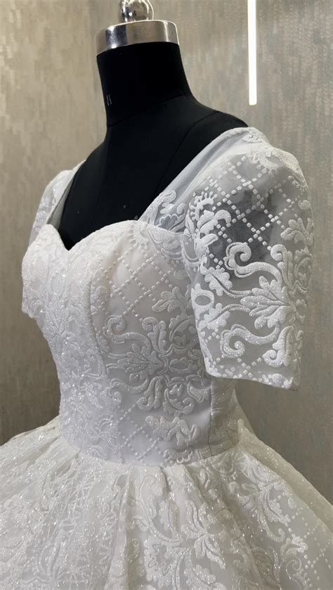 Buy White Wedding Ball Gown with High Neck Style in India | GownLink