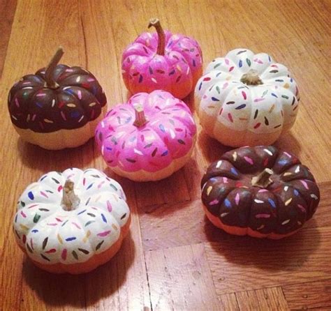 pumpkins painted like donuts
