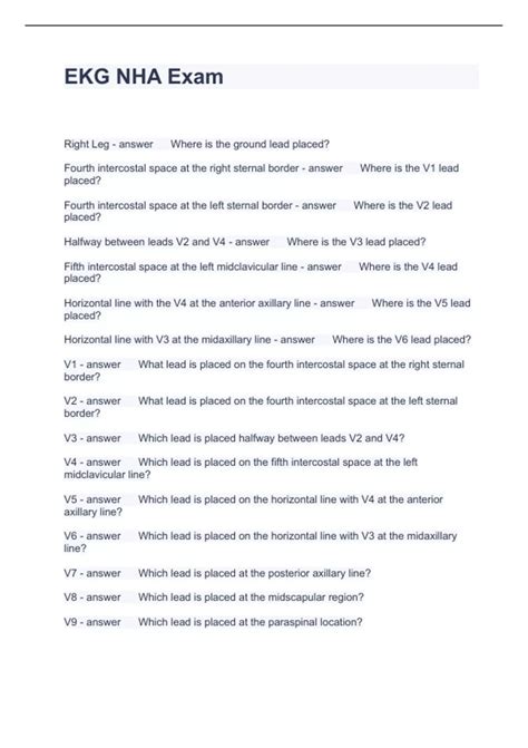 EKG NHA Exam Questions with correct Answers 2023 - NHA EKG - Stuvia US