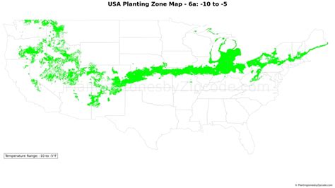 USDA zone 6 Map with its 36 states - plantingzonesbyzipcode