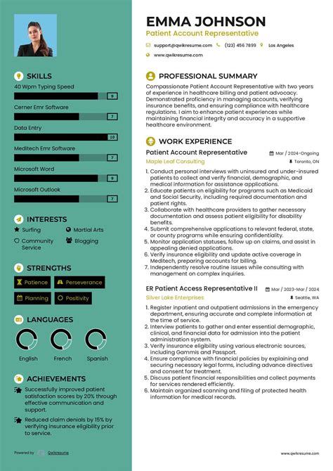 10+ Patient Account Representative Resume Samples & Templates for 2025