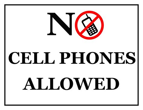 Free Printable No Cell Phone Sign Templates [PDF]