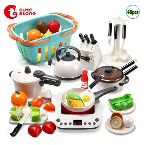 40Pcs Cookware Kitchen Cooking Set Pots & Pans Toy For Kids Girls Play ...