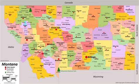 Printable Montana State Map