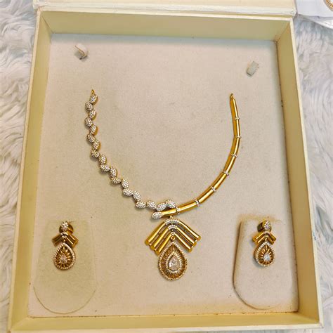 Regal cluster gold plated necklace set – Kankanam - South India Jewellery