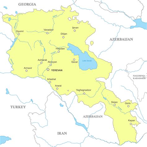 Political map of Armenia with national borders 25405952 Vector Art at ...