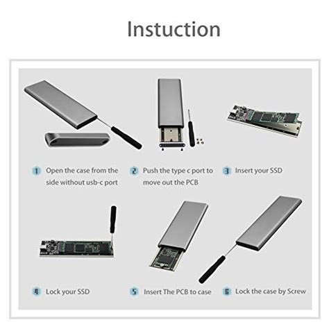 DMLIANKE M.2 to USB Enclosure Type-C M.2 SSD Enclosure m.2 Case sata m ...