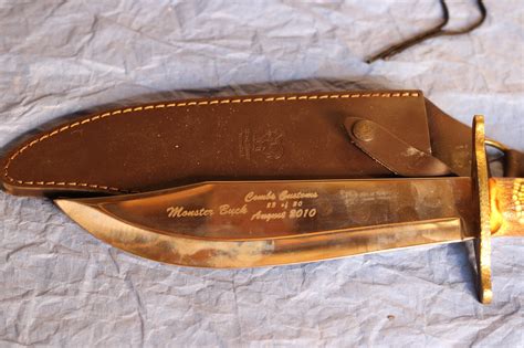 Hen & Rooster Monster Buck Hunting Knife & Sheath #10940 | Auctionninja.com