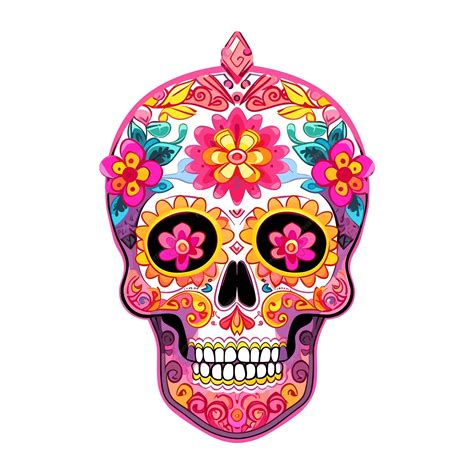 メキシコの頭蓋骨の色飾りディア デ ムエルトスの図 | Premium AI生成ベクトル画像