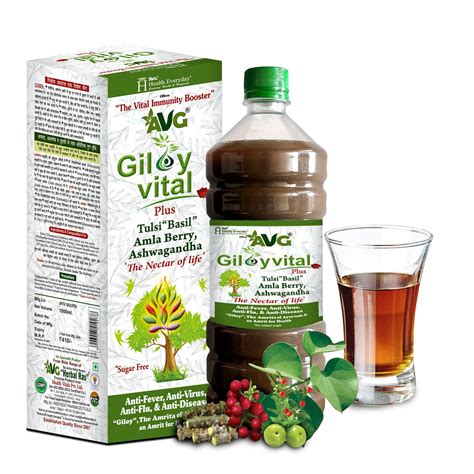 AVG Giloy, Tulsi, Amla & Ashwagandha Premium Herbal Juice 1 litre ...
