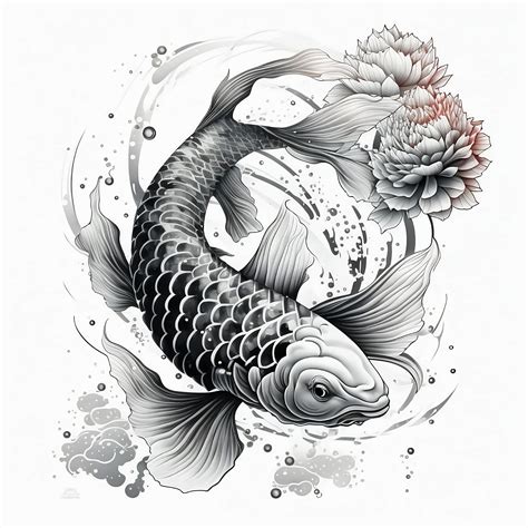 Koi Tattoo Stencil