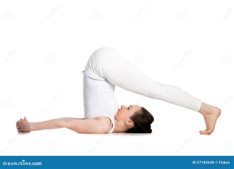 Yoga plow pose stock photo. Image of easy, asana, pose - 57183638
