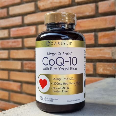 Carlyle CoQ10 Mega Q-Sorb™ with Red Yeast Rice 180 Capsule exp.11/25 เพิ่มพลังงานเซลล์ บำรุงไข่ ...
