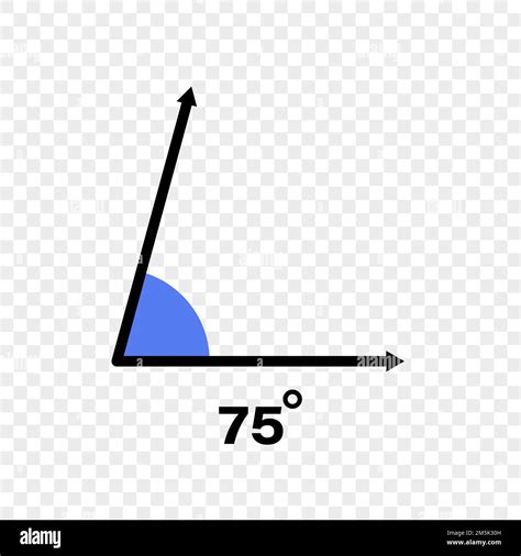 75 degree angle icon. Geometric symbol. Vector illustration on ...