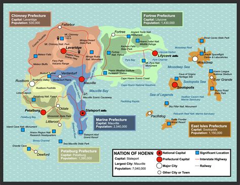 Here’s a map of Pokémon’s Hoenn Region, adjusted slightly to be an ...