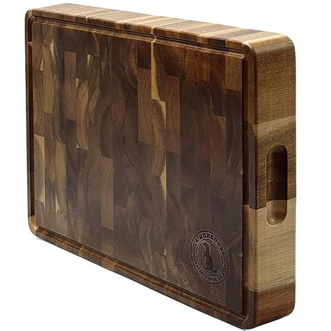 Buy Acacia 17 x 13 x 2” Extra-Large Wood Cutting Board with Juice ...