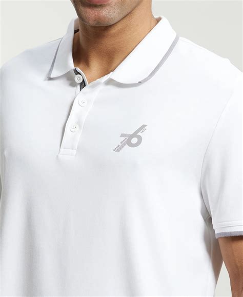 Buy Super Combed Cotton Rich Solid Half Sleeve Polo T-Shirt - White ...