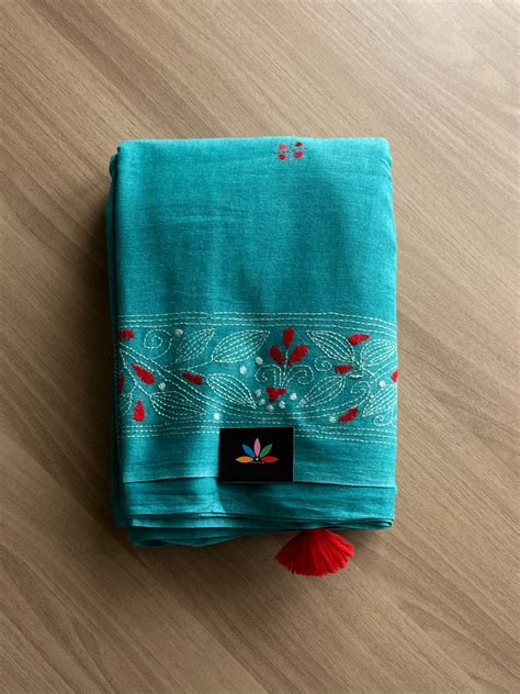 Kantha Stitch Cotton Saree -21973 – FABK