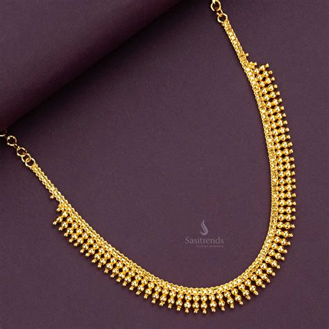 Kerala Style Beaded Gold-Plated Necklace - One Gram Micro Gold Plated ...