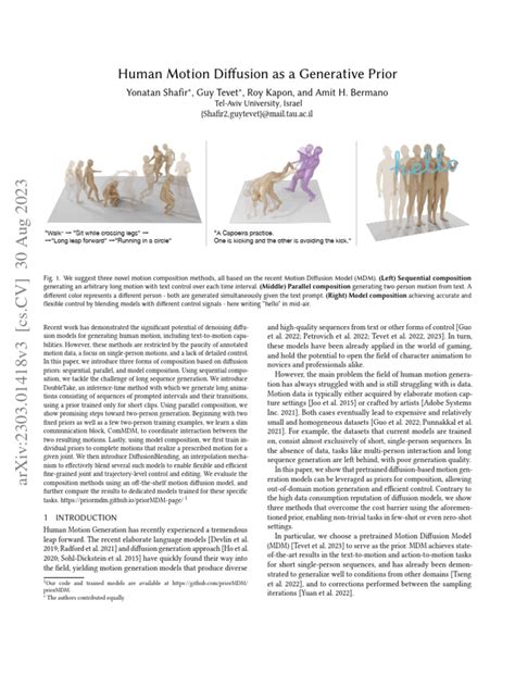 Human Motion Diffusion Model 的图像结果