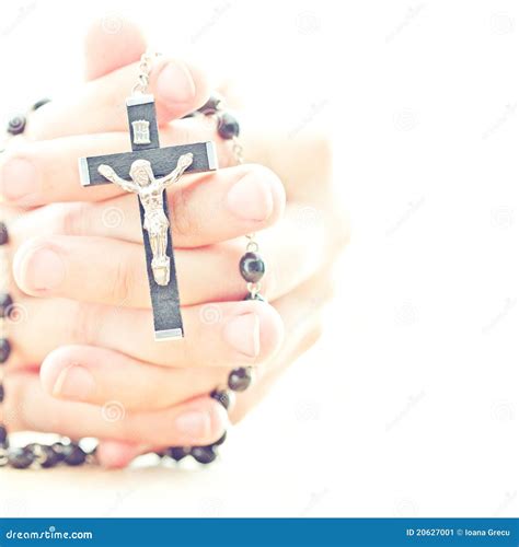 Praying hands with rosary stock image. Image of catholic - 20627001