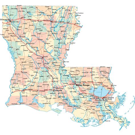Louisiana Road Map - LA Road Map - Louisiana Highway Map