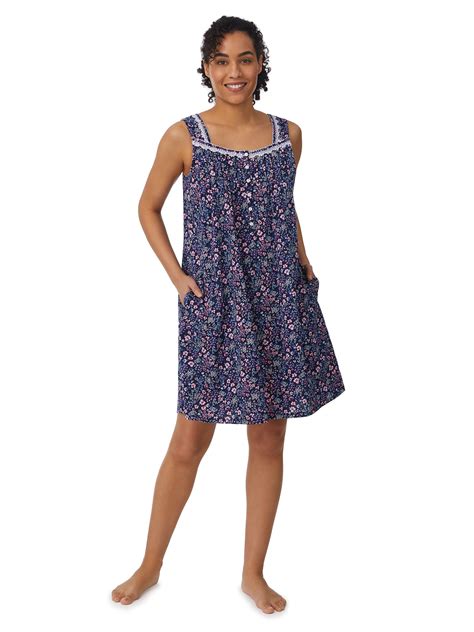 "Aria Women's Soft Jersey Nightgown, Sleeveless 36"" 100% Cotton with ...