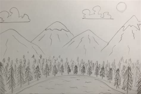 Lake/mountains drawing class