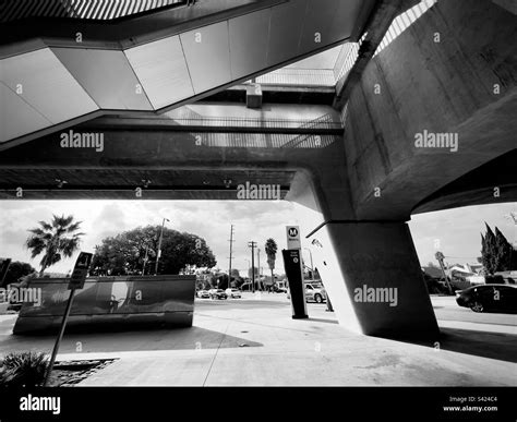 LOS ANGELES, CA, NOV 2022: Black and white view of concrete ...