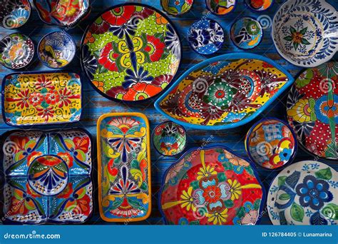 Mexican Pottery Talavera Style of Mexico Stock Image - Image of ...