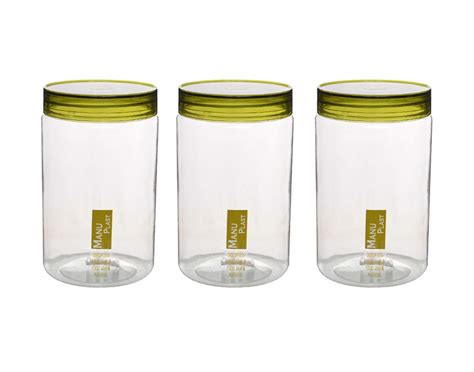 Aarushi Transparent Airtight Grain Storage Plastic Containers (Set of 3 ...