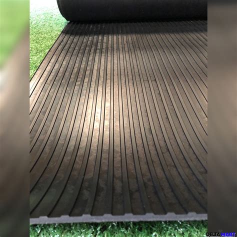 Wide Ribbed Rubber Flooring Rolls (Varies in Sizes) 1.8m wide x 5mm ...